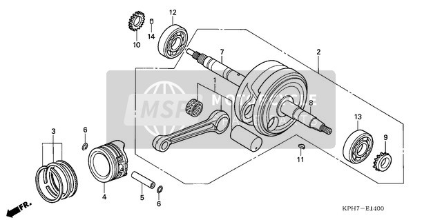 Honda ANF125 2003 Cigüeñal/Pistón para un 2003 Honda ANF125